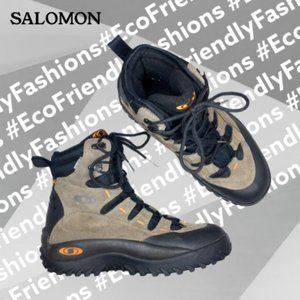 Salomon Mens Brown Contagrip Ankle Knee High Lace Up Hiking Boots US Size 7.5